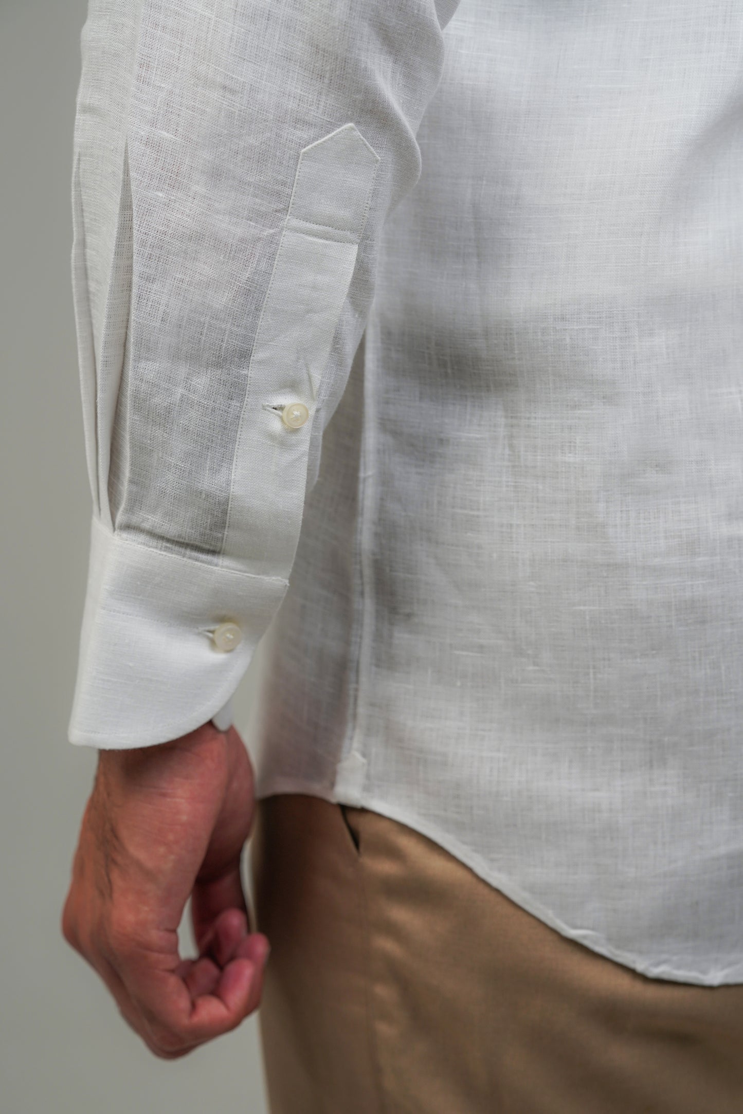 White One Piece Collar Linen Shirt
