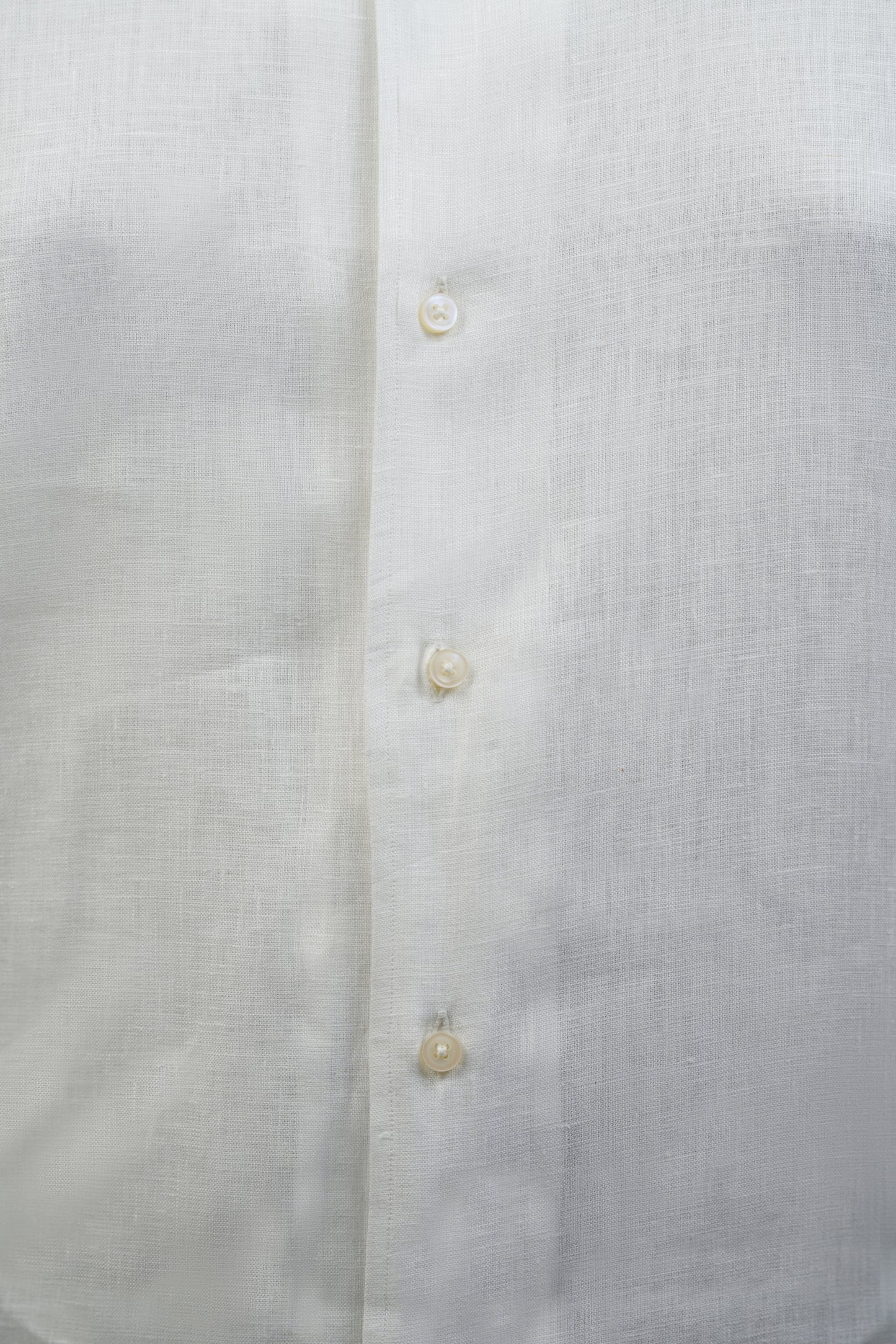 White One Piece Collar Linen Shirt