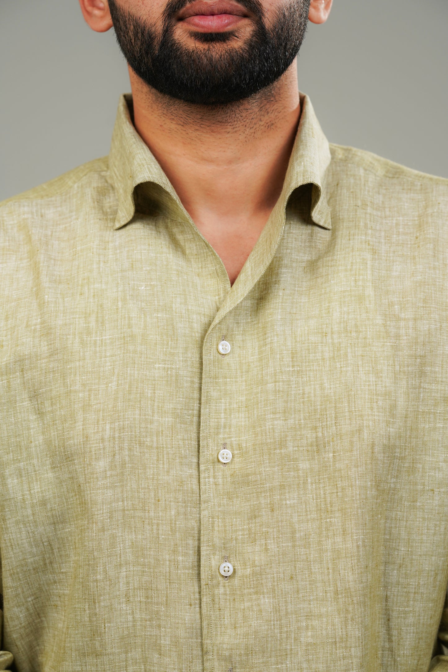 Sage Green One Piece Collar Linen Shirt