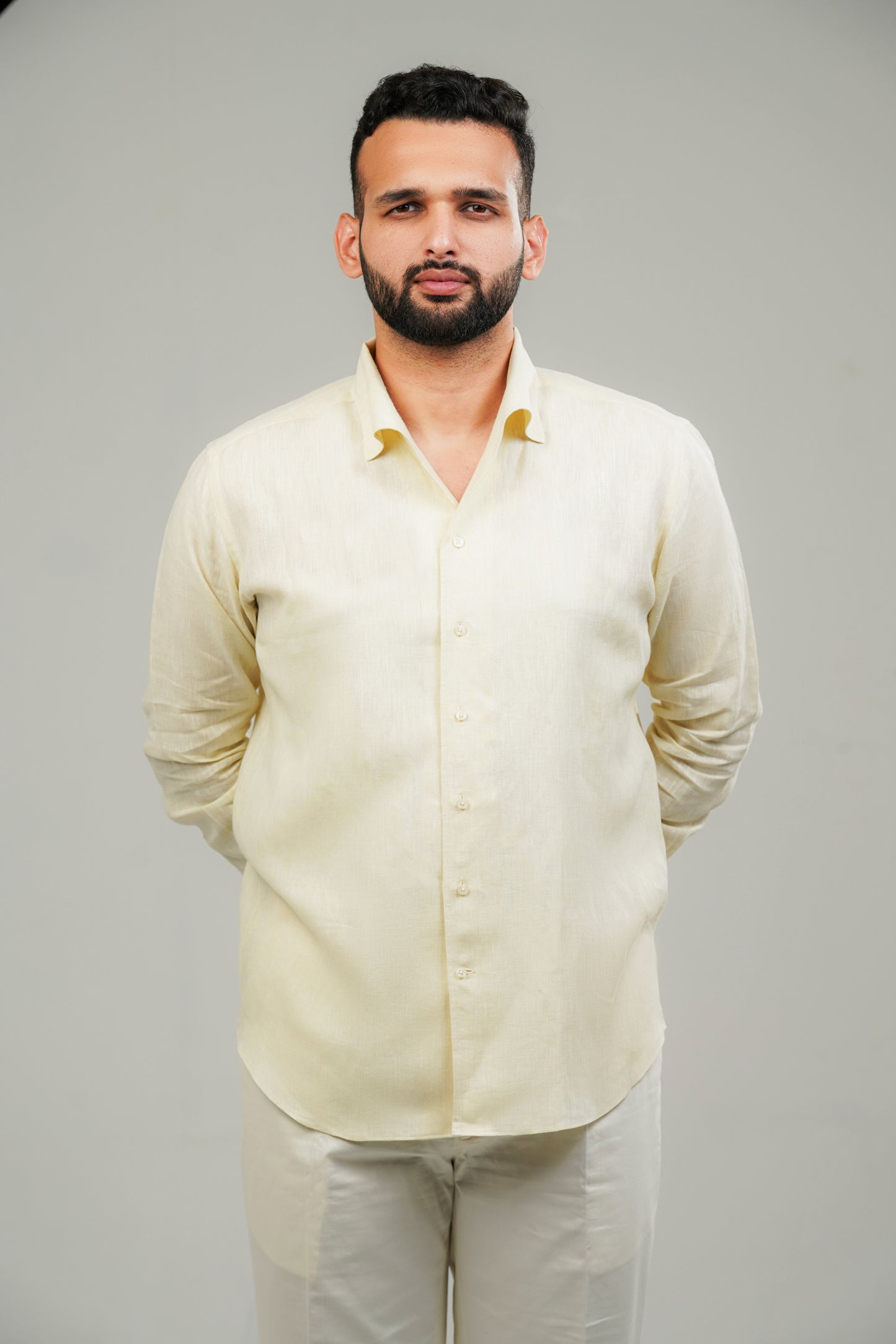 Lime Yellow One Piece Linen Shirt