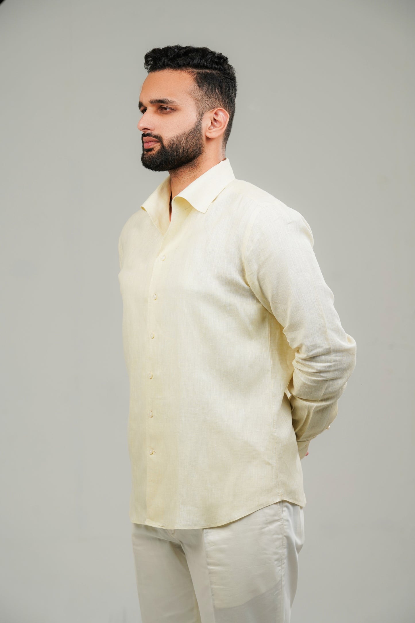 Lime Yellow One Piece Linen Shirt