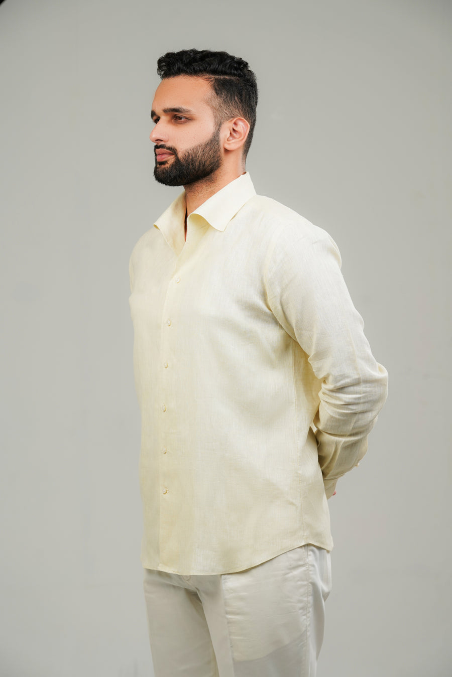 Lime Yellow One Piece Linen Shirt