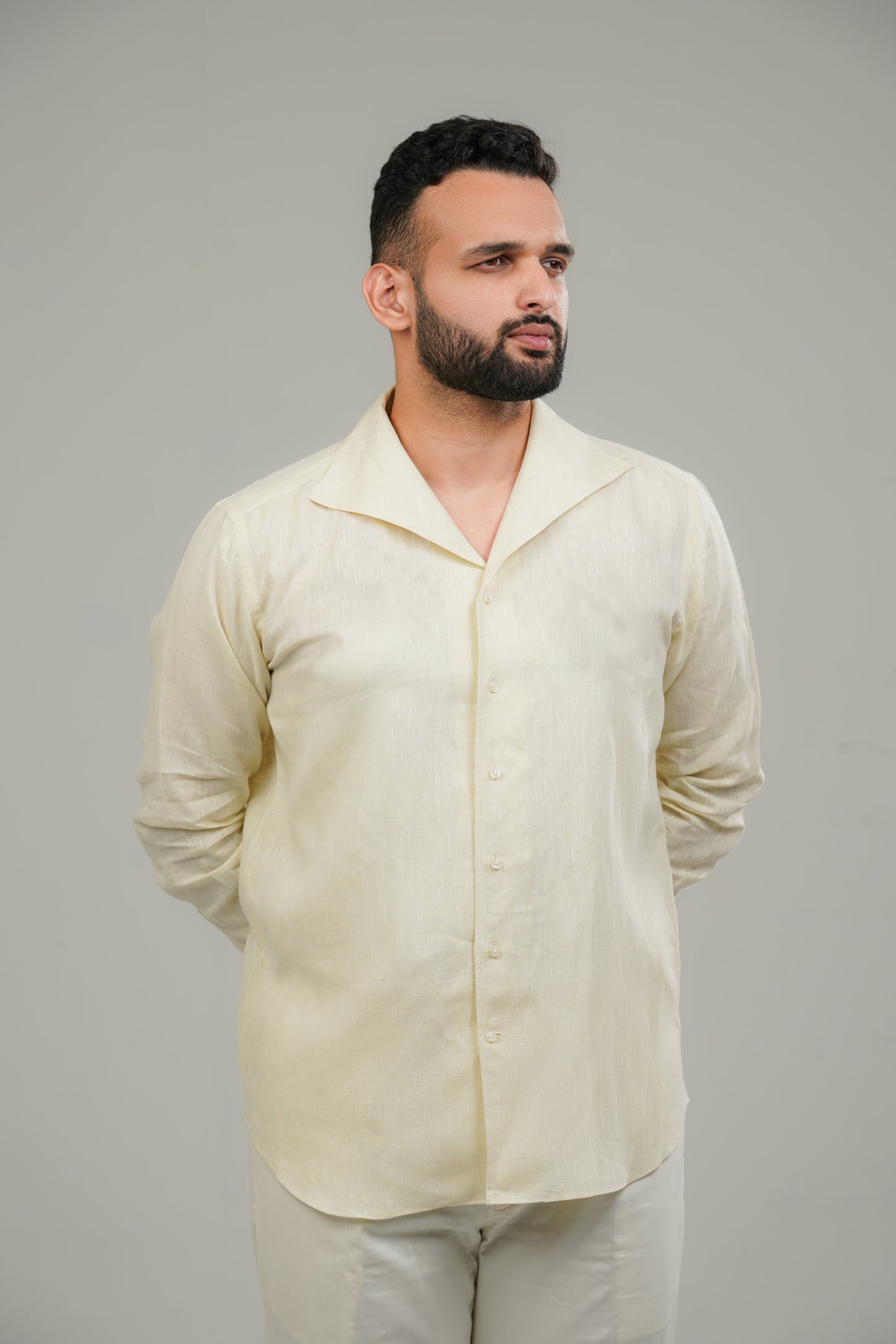 Lime Yellow One Piece Linen Shirt